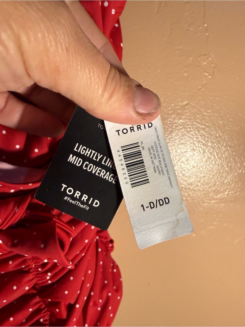 TORRID RETRO CHIC 1X NWTS VINTAGE STYLE UNDERWIRE SUIT W/ polka dots - Picture 9 of 9